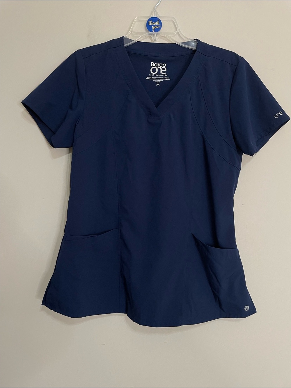 Barco One  Short-Sleeve V-Neck Scrub Top - Navy Size Medium Medical Staff